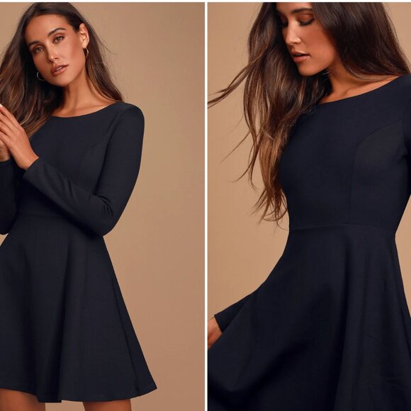 BRAND NEW - HOLIDAY DRESS Forever Chic Black Long Sleeve Dress - Picture 5 of 6